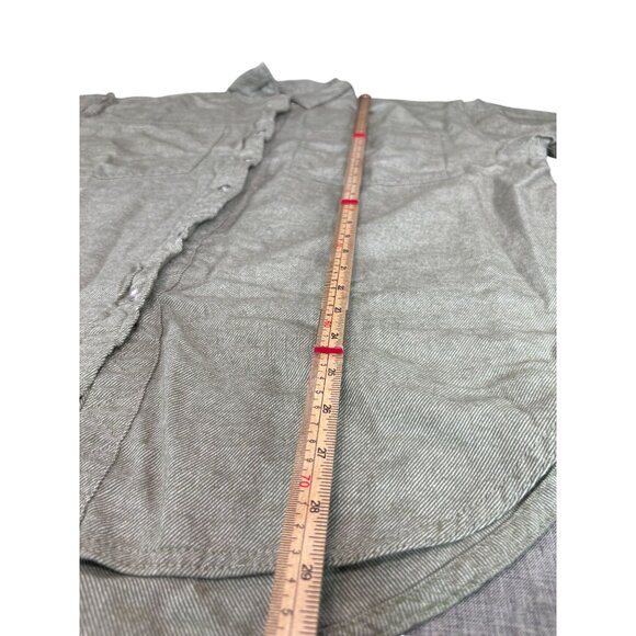Aerie Anytime Fave Twill Shirt Medium M 100% Cotton Made In India Green - Picture 11 of 11